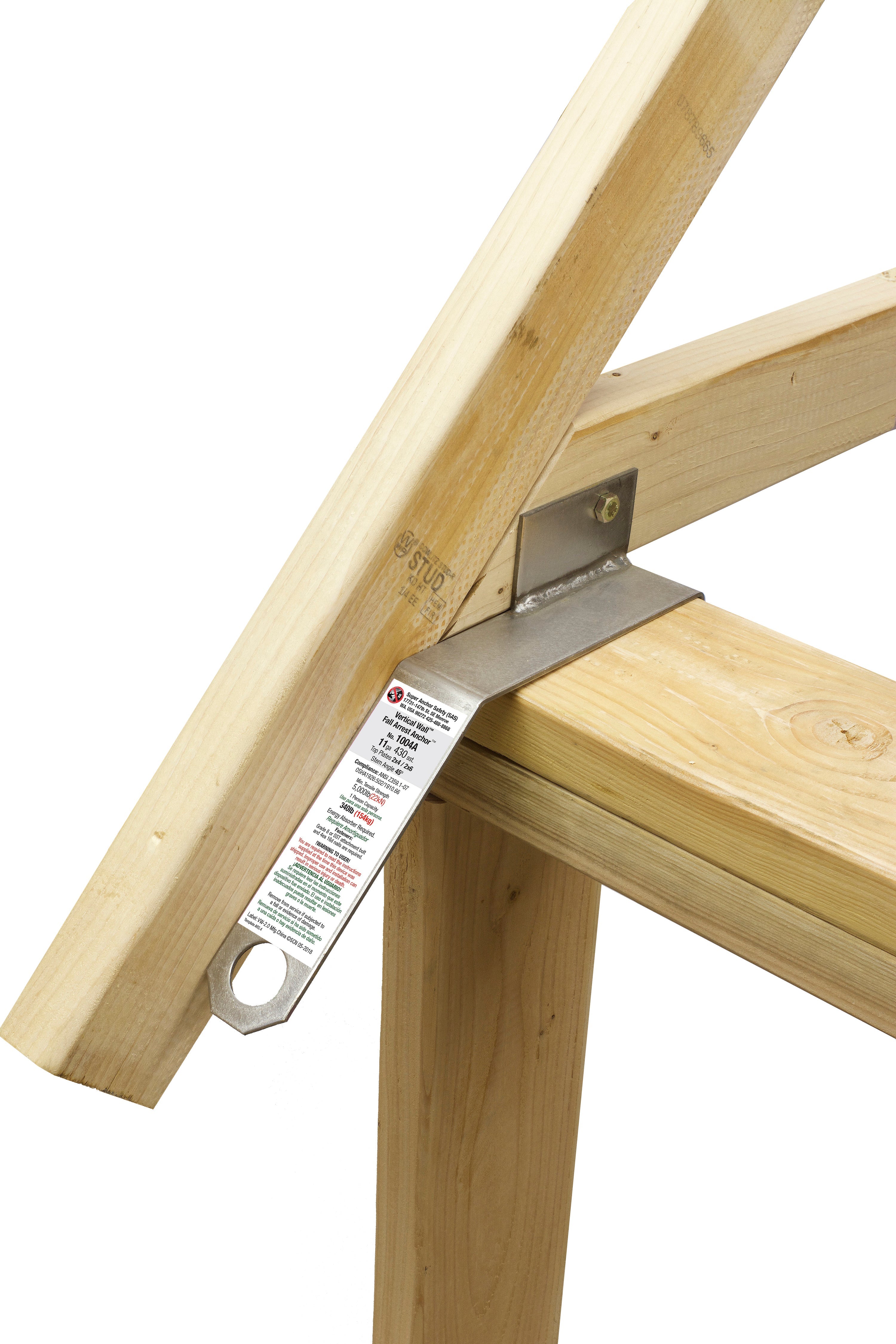 Hochvertikaler Wandanker für obere Platte, Dachhöhe 8/12+, permanenter Anker 11 Spurweite Edelstahl 1004-A