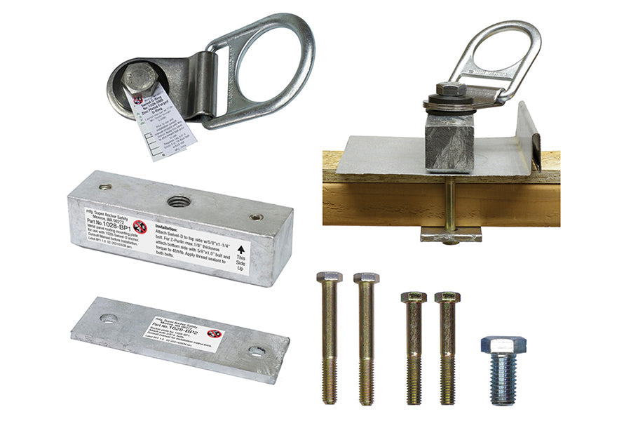 Super Anchor Swivel-D Anchor Wood Purlin Install Kit für Gebäude mit Metalldach - Permanent Install - 1028-BPWK