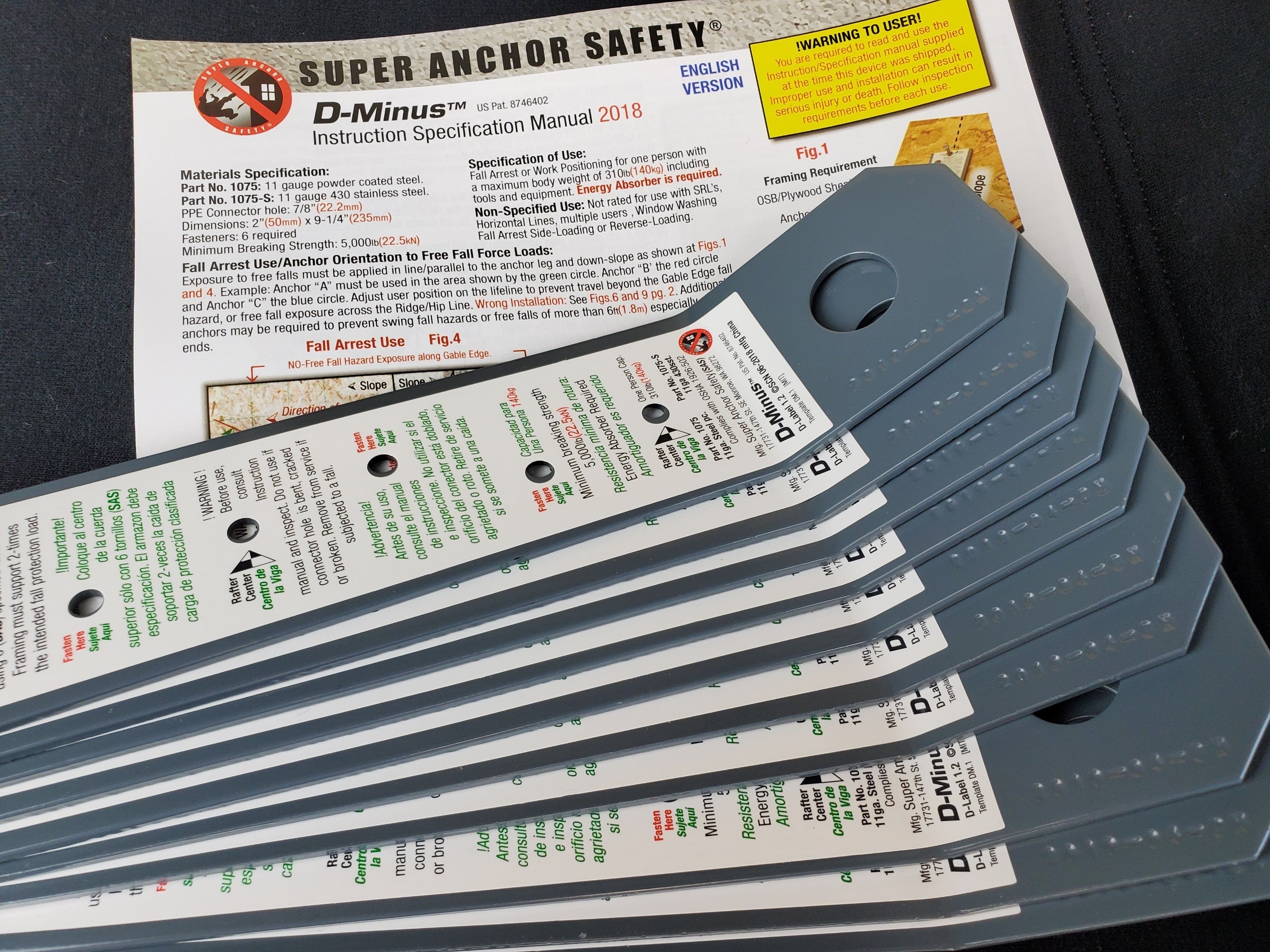 Super Anker Sicherheit D-Minus Ankerpunkt Nackt 1075 - 10er-Packung
