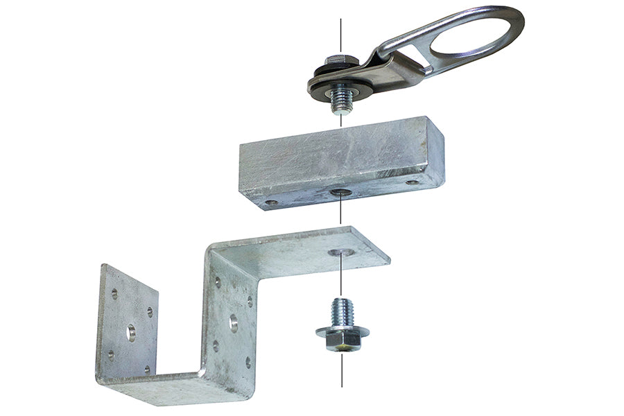 Super Anchor Swivel-D Anchor 2x Holz Purlin Kit für Pole Gebäude und Strukturen mit Metalldach - Permanent Install - 1302-PSK