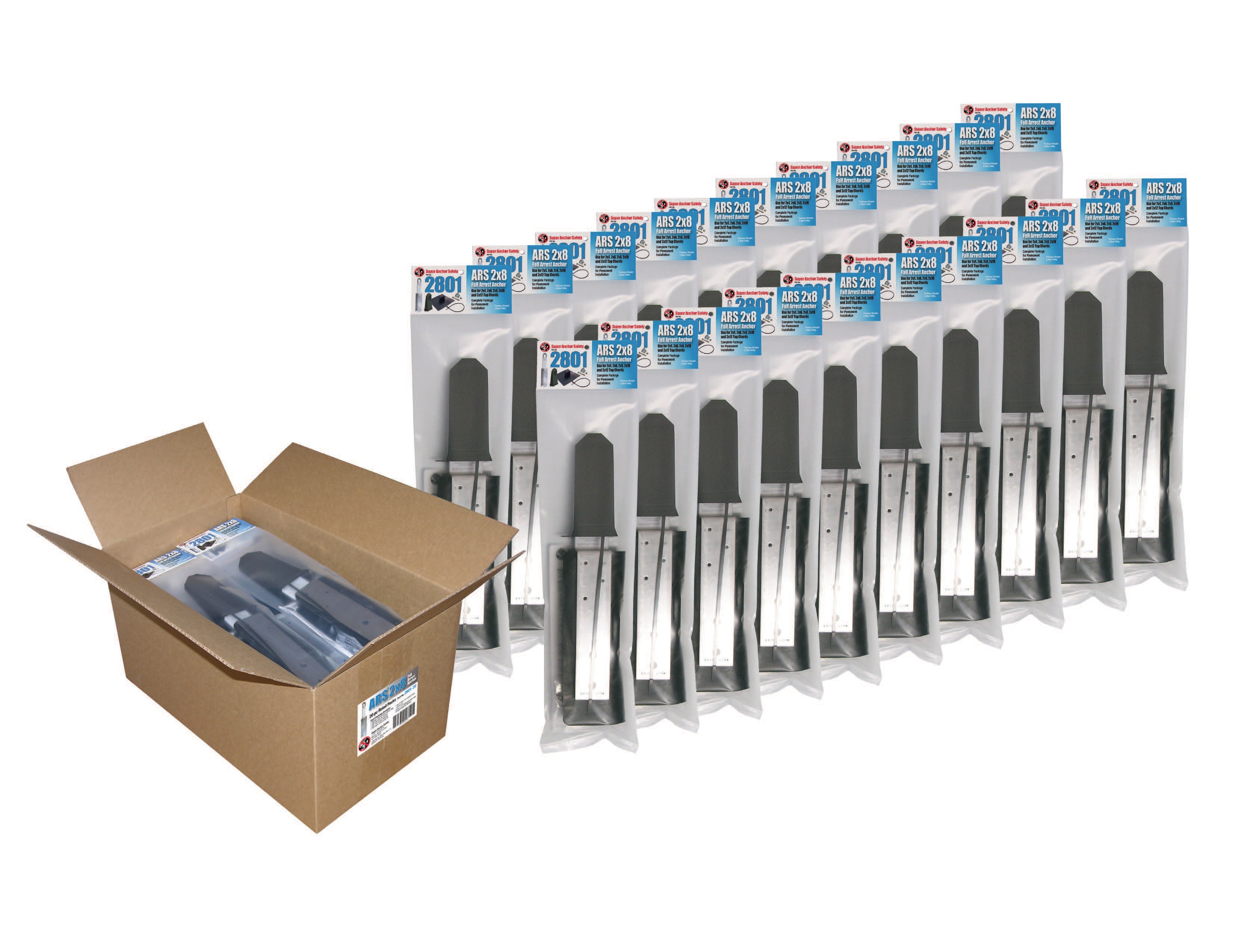 Super Anker ARS 2x8 Anker Kit. Box von 20 Einzelhandelspaket Anker Einzelhandel. 14 guage 430 SST 2801-20