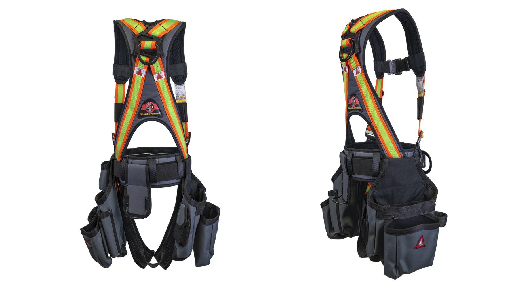 Super Anchor Safety Deluxe Fall Protection Harness Tool Bag Combo - Hi-Vis 6151H