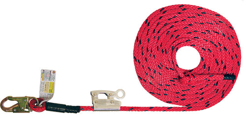 Super Anchor 30' 12-Strand Deluxe Lifeline - Carabiner & NO Seilgrab 4035
