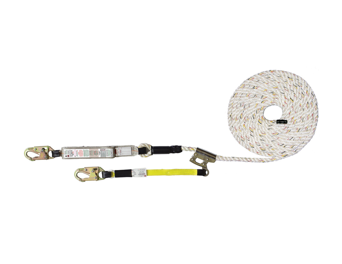 Super Anchor 30' Value Lifeline mit integralem Energieabsorber, mechanischem Greifen, Lanyard und Snaphook 5502-25