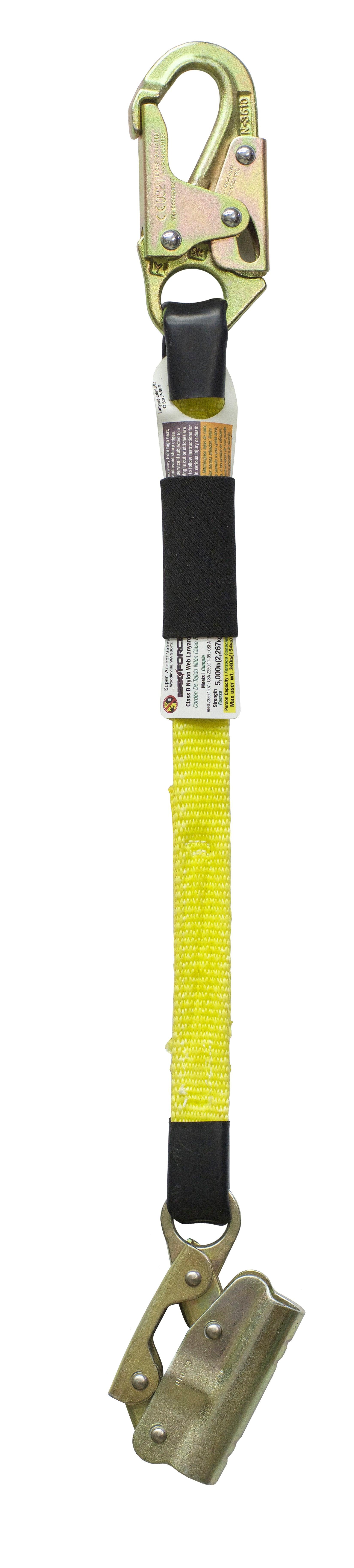 Super Anchor 18' Web Lanyard mit mechanischem Seilgriff und Snaphook 6007M-18