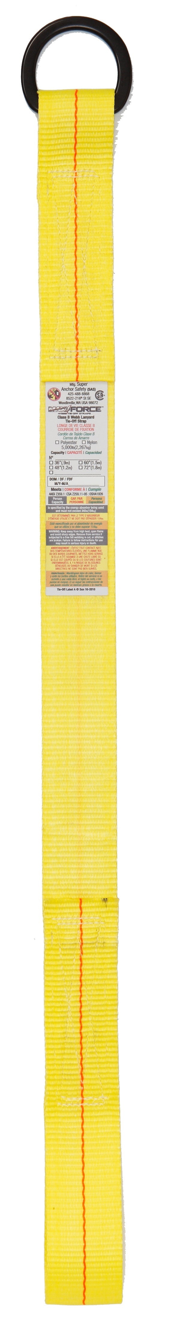 Super Anchor Value Tie RABATT Strap. 72' mit D-Ring & Loop End. 6053-D