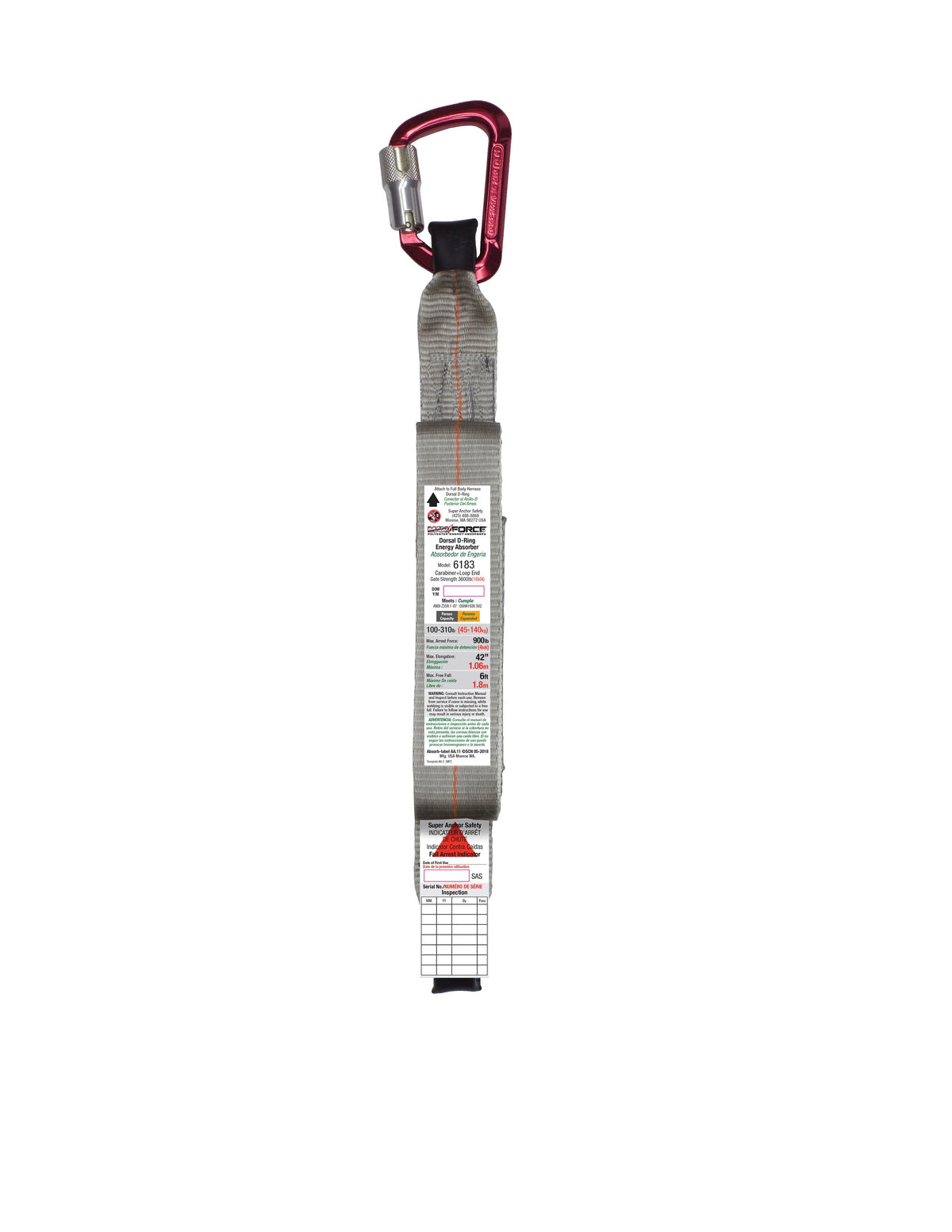 Superanker MAX Kraftabsorptionsmittel mit Aluminium Karabiner & Loop End 6183