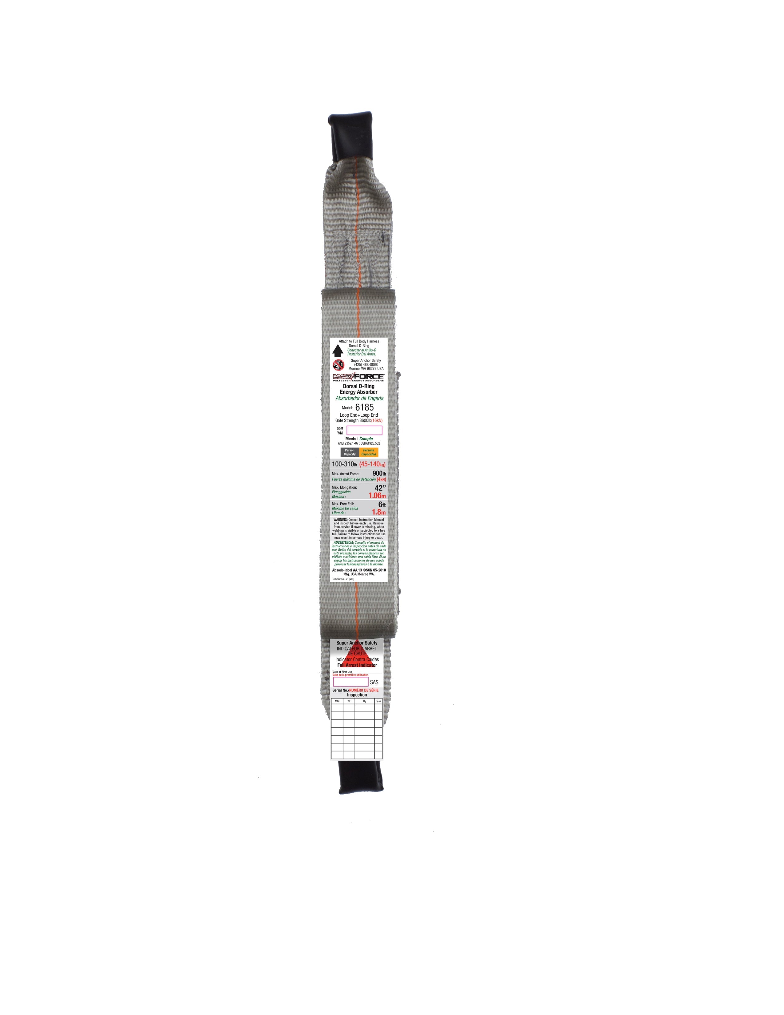 Superanker MAX Force Absorber mit Loop End und Loop End. Keine Steckverbinder 6185