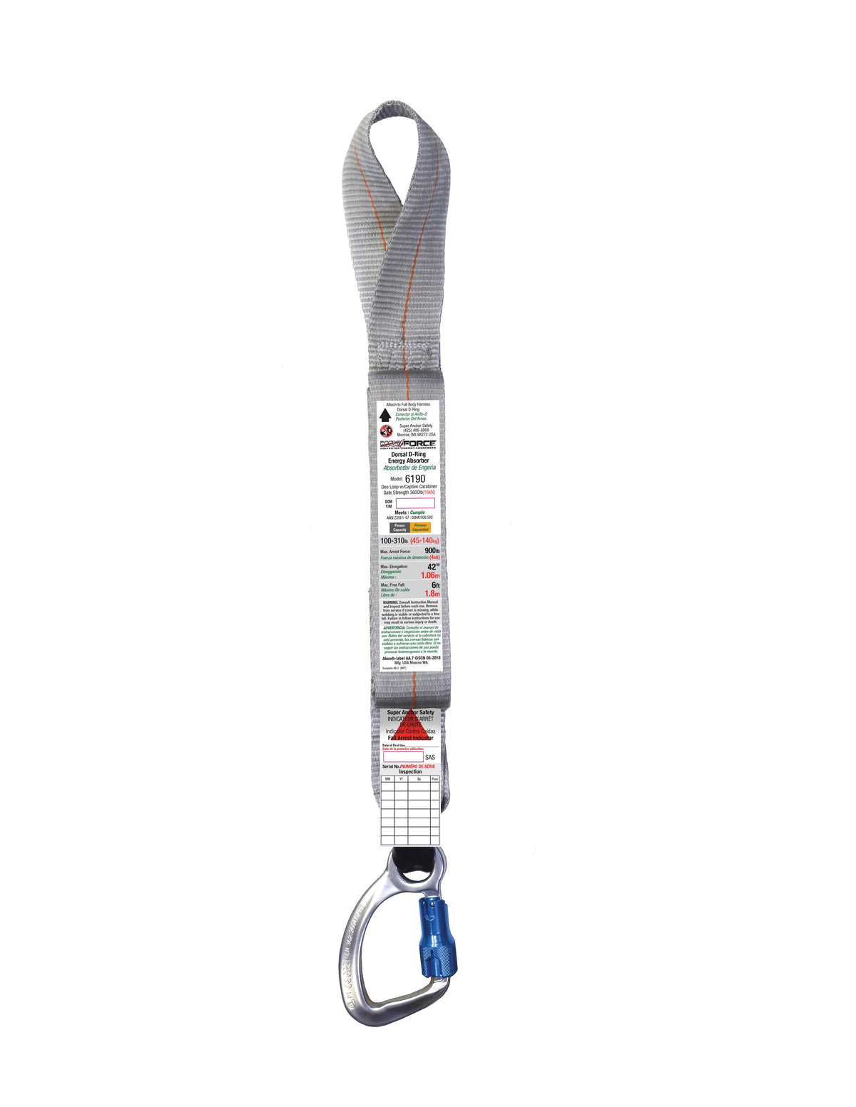 Superanker MAX Kraftabsorber mit Dee-Web & Captive Aluminium Carabiner 6190