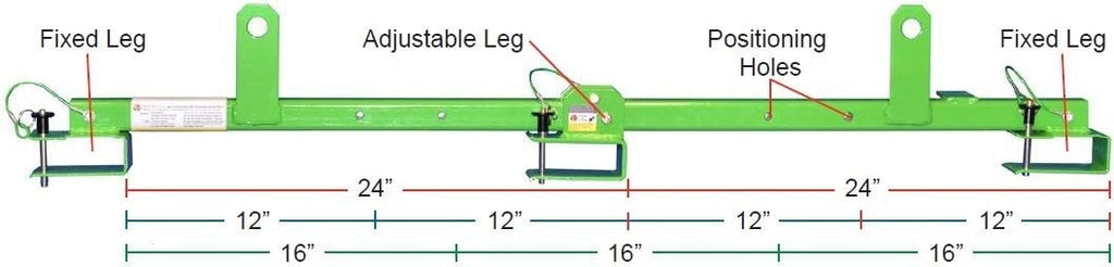 Superanker 2x4 Justierbare Fußboden Joist Safety Bar - 12', 16' & 24' OC x 48' Länge 1017C