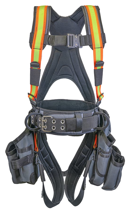 Super Anchor Safety Deluxe Fall Protection Harness Tool Bag Combo - Hi-Vis 6151H
