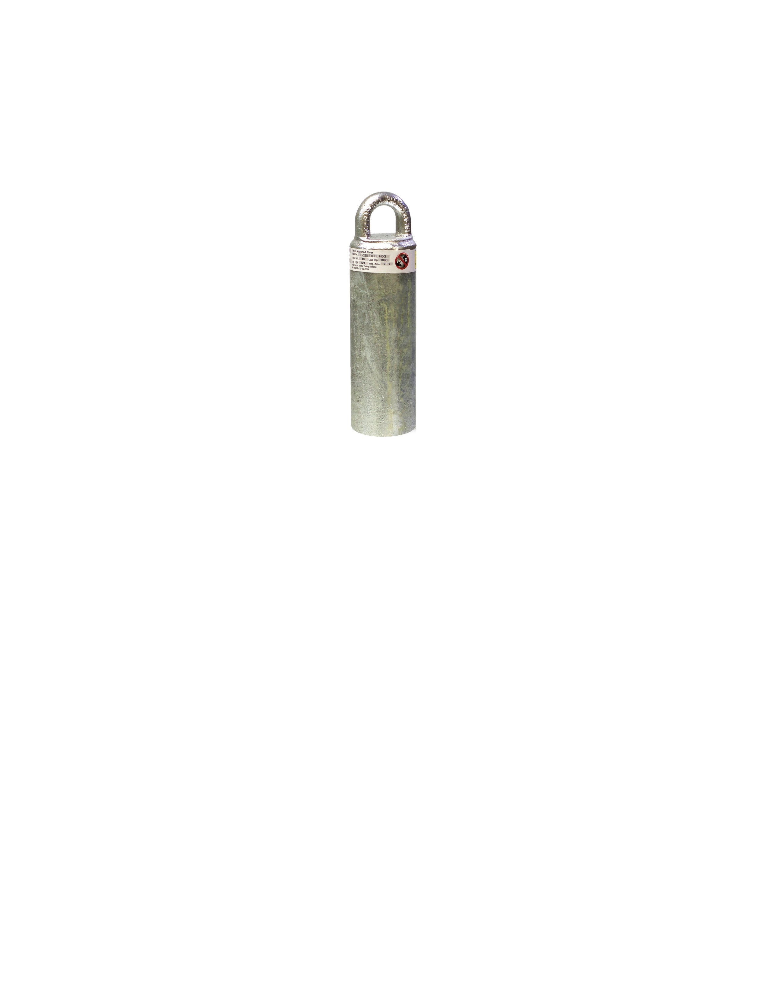 Superanker RLT 8' Weld On Riser. Schedule 40, 3.0' OD, HDG 1043-WG